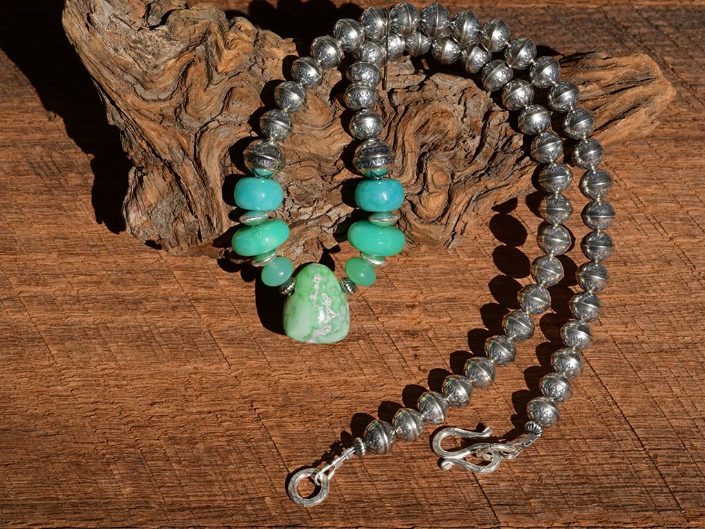 Carico Lake, Chrysoprase & Gem Silica Necklace